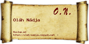 Oláh Nádja névjegykártya